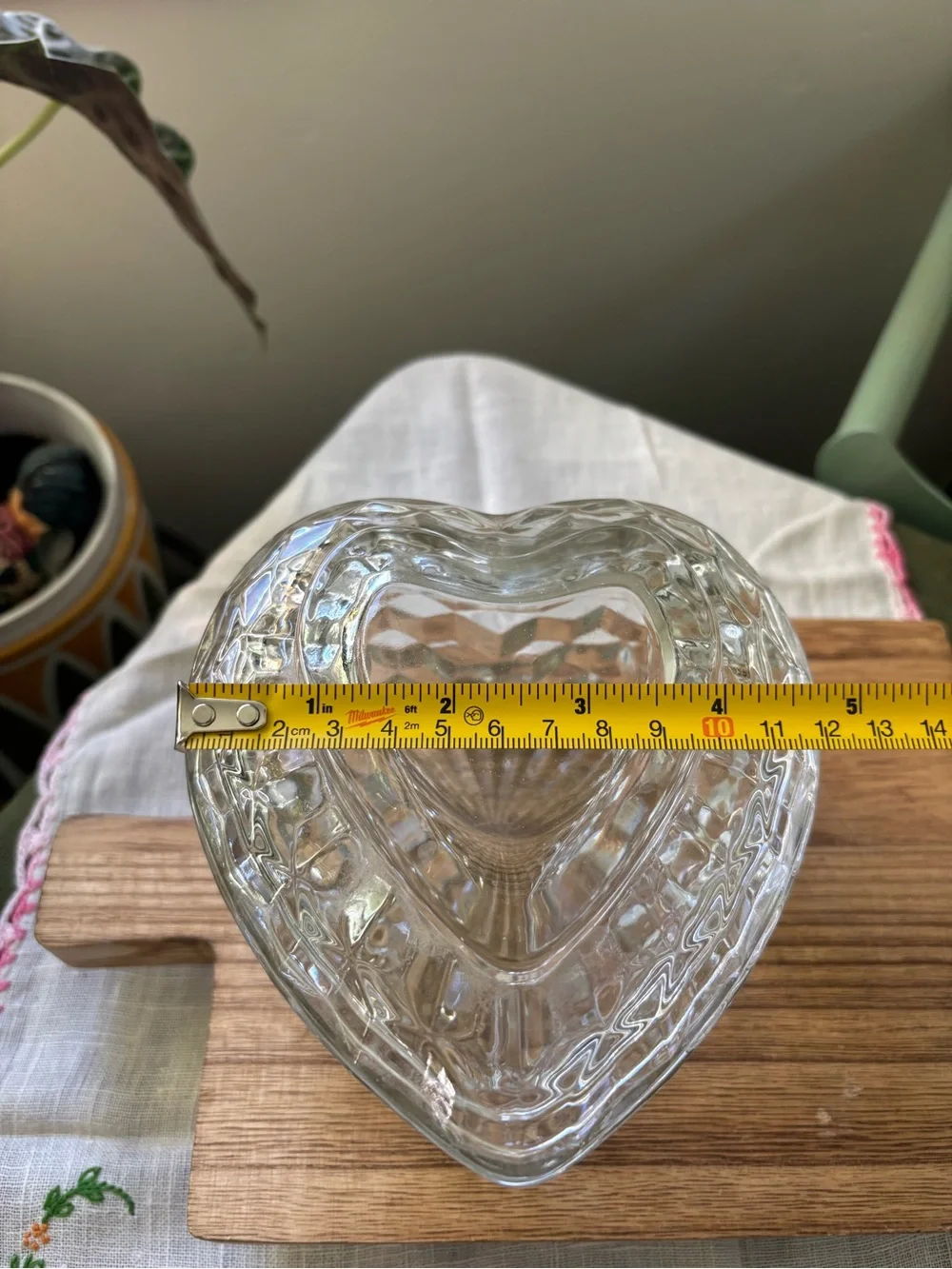 Vintage Homco Clear Heart-Shaped Glass Dish